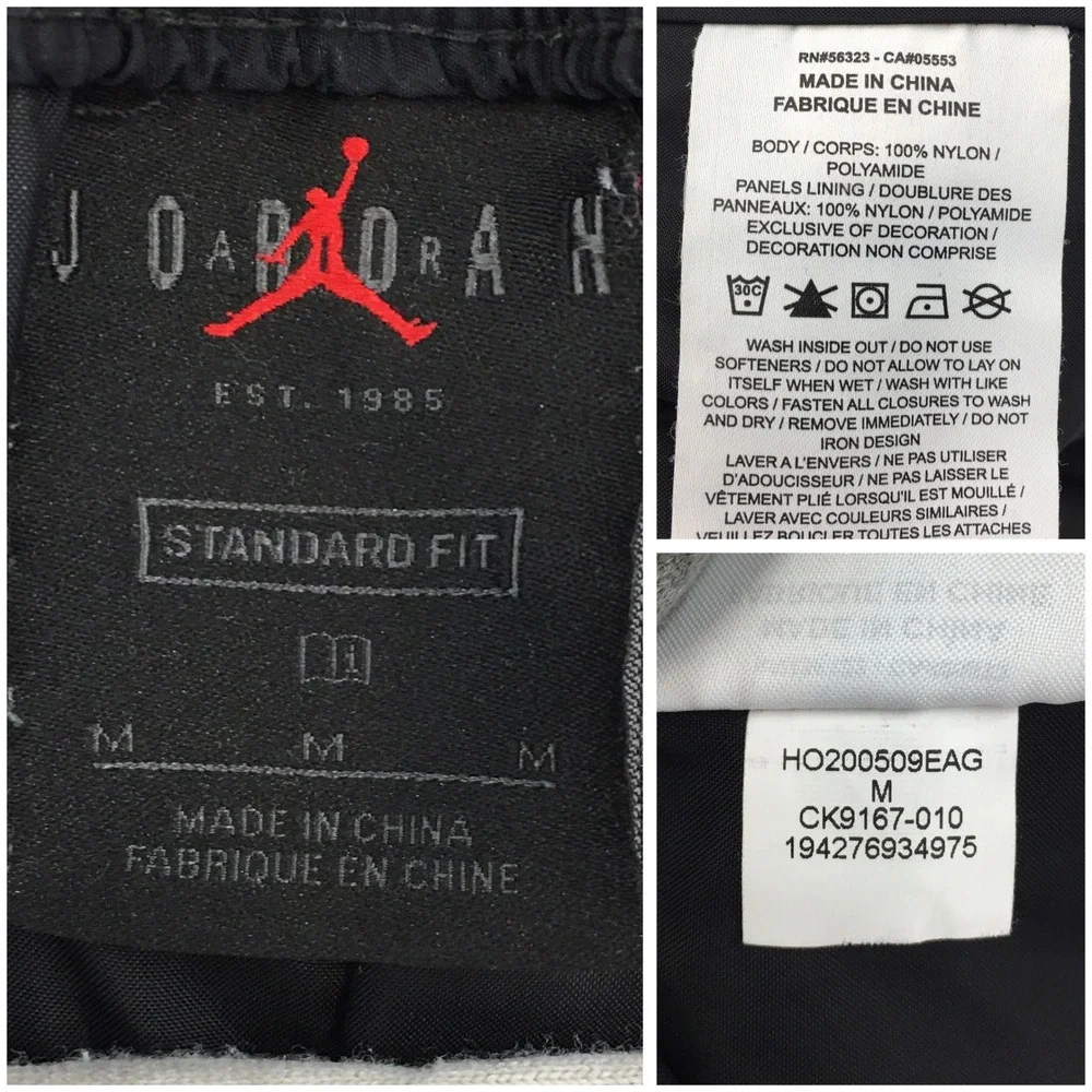Jordan 23 Engineered Mens Black Nylon Cargo Pants Standard Fit Size M CK9167-010